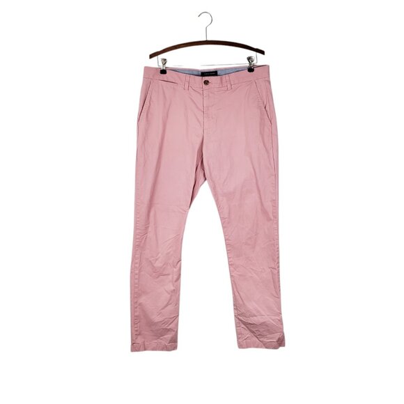Tommy Hilfiger Custom Fit Chino Pants Pink Preppy Classic Mens Size 34x32 - Picture 1 of 7